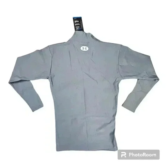 UNDER ARMOUR COLDGEAR COMPRESSION MOCK LS SHIRT GRAY STYLE# 1000512 NWT LARGE - Picture 2 of 8